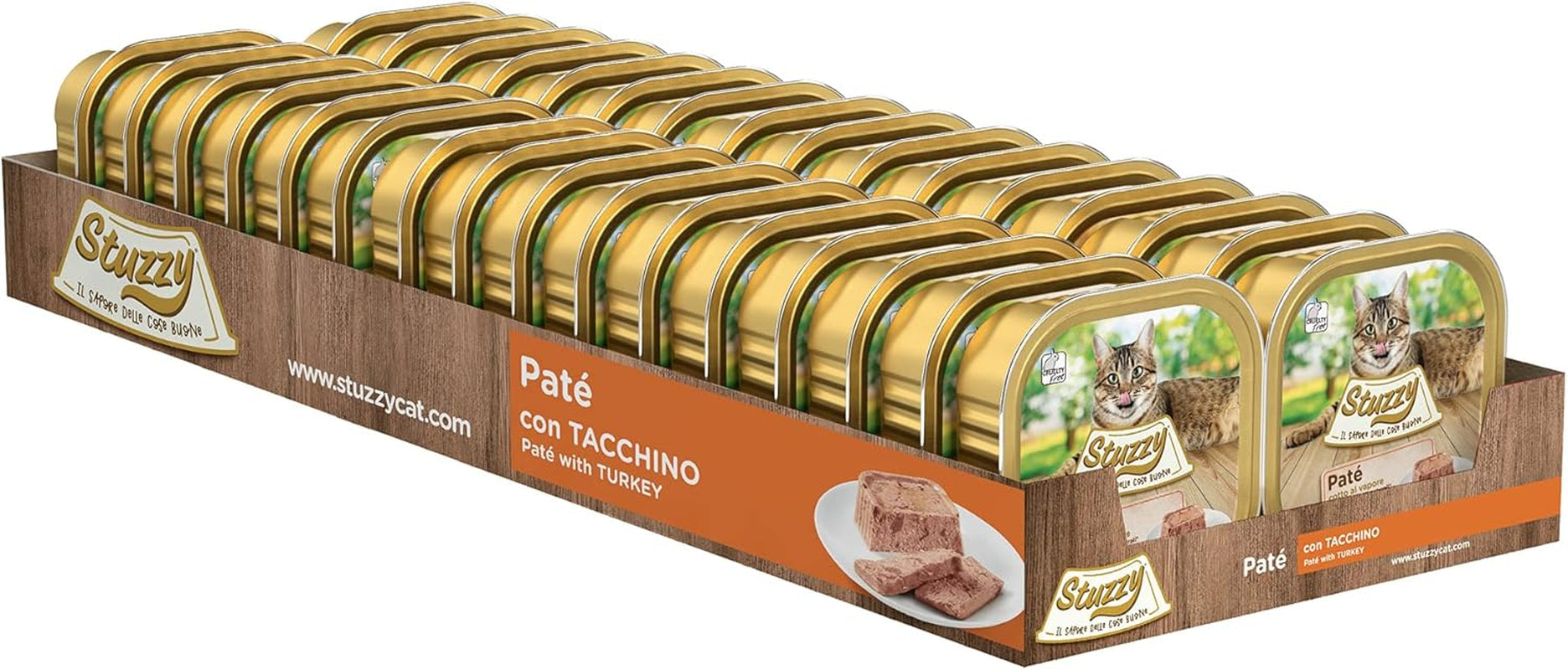 Mister Nassfutter für ausgewachsene Katzen, Turkiet, Line Pastete und Fleisch i Stücken, totalt 3,2 kg (32 Becher x 100 g)