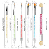 Sularpek 6 Stück Nagel Pinsel, Nagel Pinsel, Pinsel Nageldesign, Nagel Pinsel Set, Nail Art Dotting Tools Mit 1 Sponge Brush Applikator, Nageldesign Zubehör Für DIY Nail Art Design