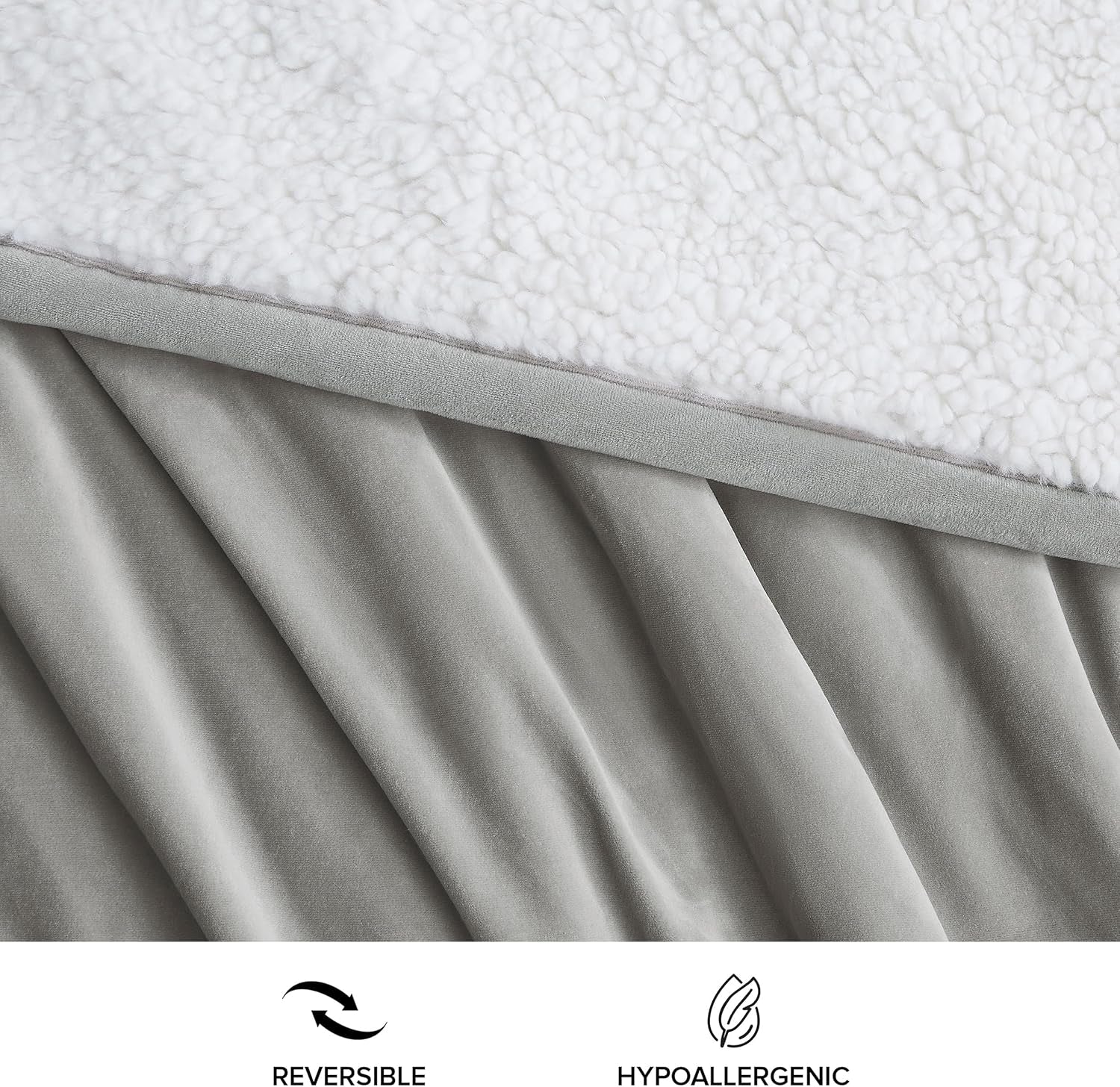 UGG 01465 Bliss Sherpa Slängfilt Helt vändbar för soffa eller säng Kan tvättas i maskin Lättskött Mjuk plysch Överdimensionerade lyxfiltar 178 X 127 cm Seal Naty Shop Täcken & täcken