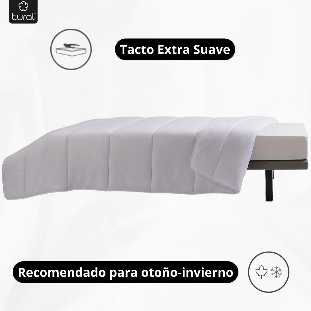 Tural - Quilt 150 X 220 cm med Aloe Vera-behandling, fiberfyllning 300 G/M², mjuk, andas, Oeko-Tex certifierad (vit, säng 90 cm) Täcken och täcken Naty Shop