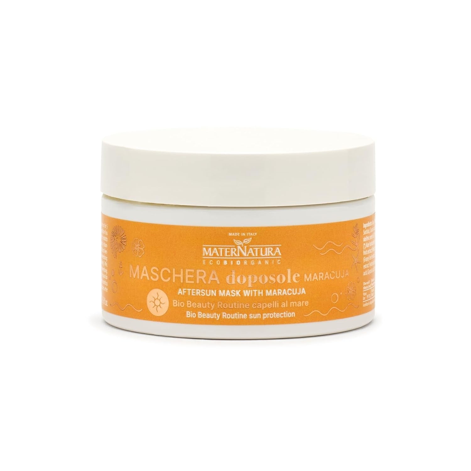 Maternatura Passion Fruit Aftercare Mask återfuktar och ger håret elasticitet efter solexponering Organisk skönhetsrutin för strandhår Certifierad Ekologisk Tillverkad i Italien - 200ml Naty Shop Hair Mask Standardtitel