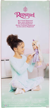 Disney Princess Rapunzel 35 cm docka, reflekterande glitterögon, rörliga leder, avtagbar klänning, skor, krona, långt blont hår, för tjejer 3+