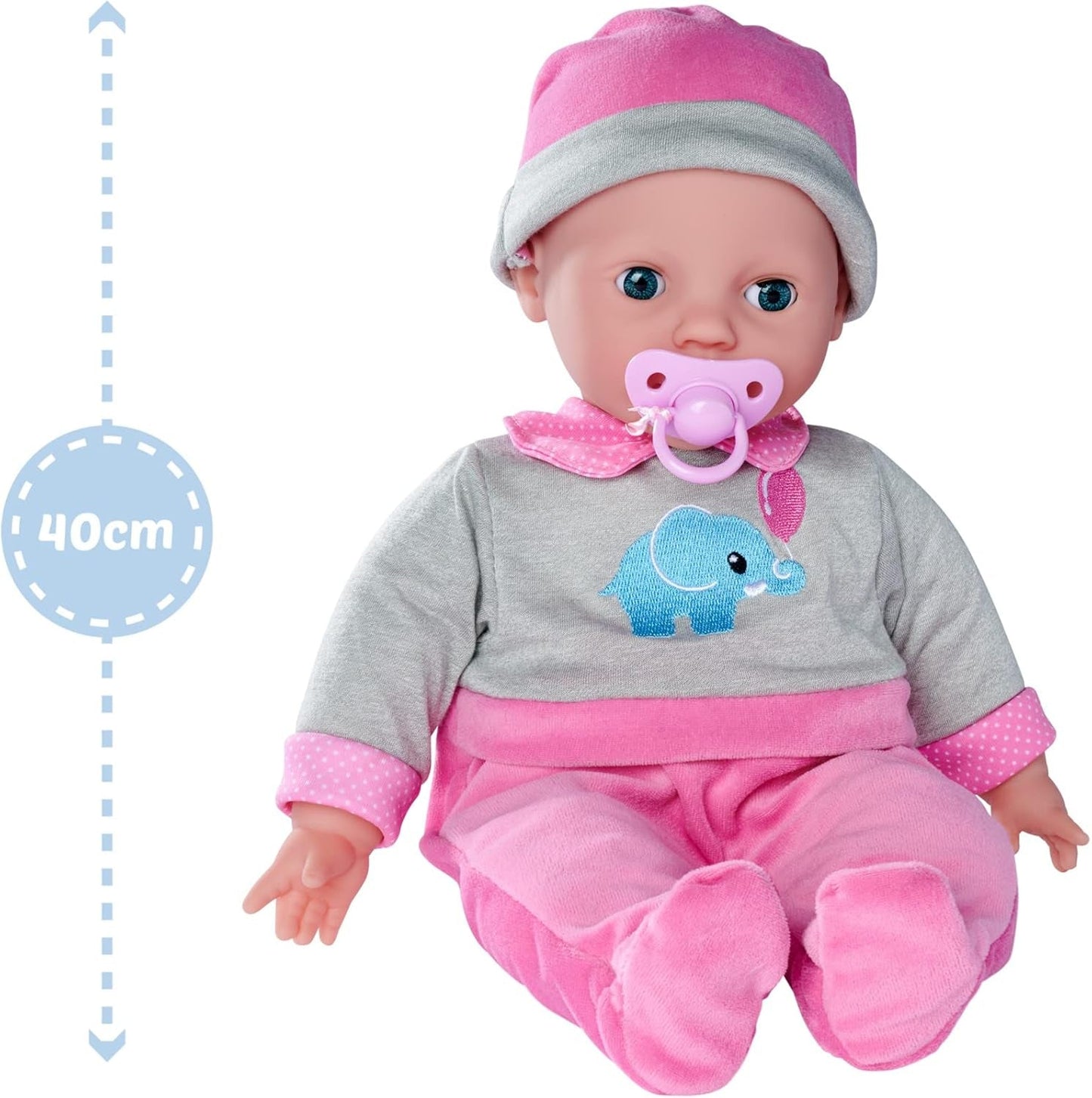 Simba 105140066 - Laura Interaktiv, mjuk docka med sömniga ögon, babblar vid rörelse, dricker ur flaska och sover, 40cm, docka från 2 år Naty Shop Dolls