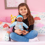 Bayer Design 94001AH Interactive Baby Doll, Pojke, Talking, Mjuk kropp, 40cm, Mörk Läder, Blå