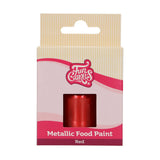 Funcakes Red Metallic Food Paint: Skapa metalliska effekter på fondant, marsipan, royal glasyr och kakor. 100% ätbar matfärg, Halal, lämplig för vegetarianer och veganer, 30 ml