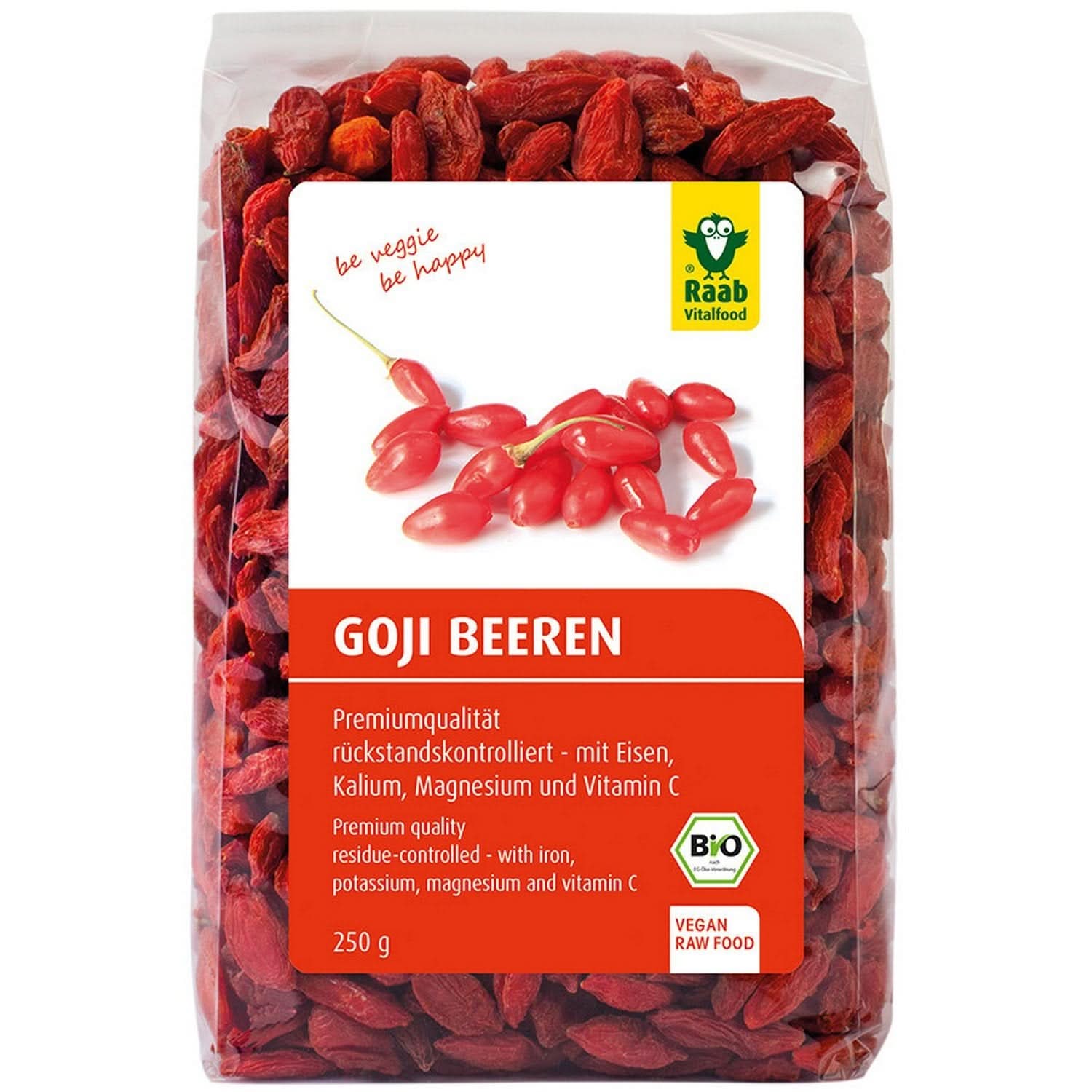 Raab Vitalfood Ekologiska gojibär, premiumkvalitet, 500 gram Naty Shop uttorkade produkter 250 gram