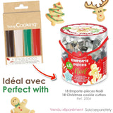 Scrapcooking - Set med 4 julchokladfärgade pennor - brun, vit, grön och röd - Ätlig färg - matfärg för att skriva - Skriv och rita på efterrätter, kakor och kakor - 7060
