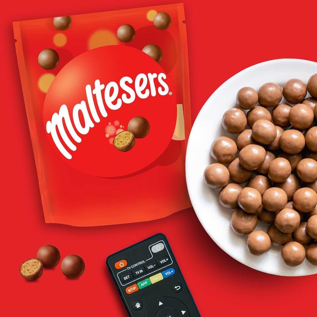 Maltesers chokladbollar med ett krispigt och ljust centrum, luftigt chokladmellanmål, 1 förpackning (1 x 175 g)