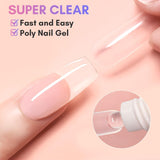 Makartt Poly Nail Extension Gel - 50 ML Extension Builder Akryl Poly Nägel Aufbaugel Extender Gel Für Gelnägel Für Nagelverlängerung, Nagelstärkung, Nail Art Dekoration(Transparent)