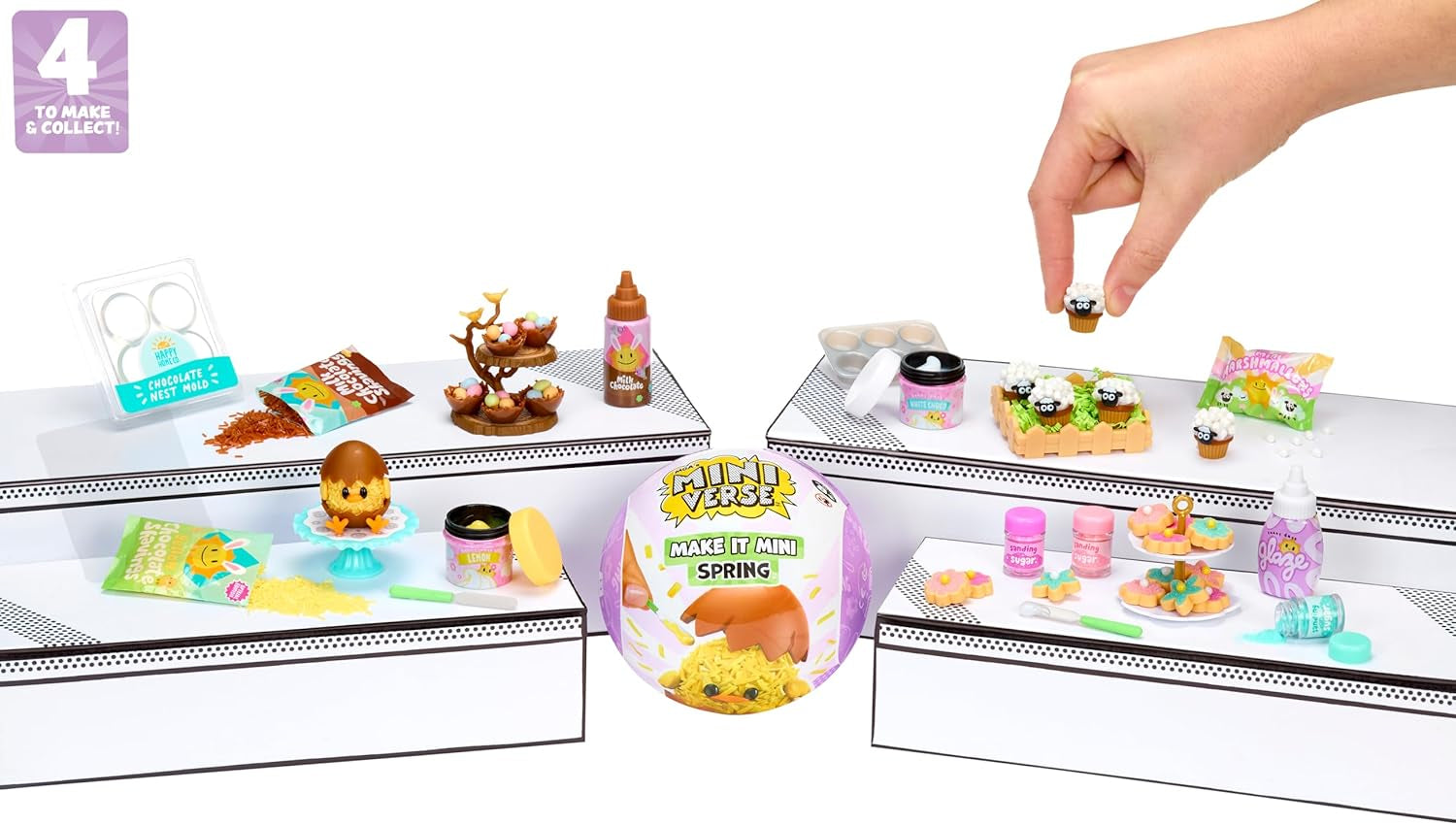 MGA:s Miniverse Make It Mini Spring Series - Säsongsbetonade miniatyrsamlingar i harts för gör-det-själv och visning med replika, icke-ätbara ingredienser - för samlare och barn från 8 år och uppåt