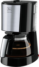 Melitta Enjoy Top Therm - Espressomaskin med filter och termokanna i rostfritt stål, för upp till 10 koppar kaffe, svart/rostfritt stål