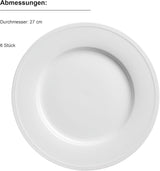 MÄSER Arlona 18-delad porslinsservis för 6, tidlös och elegant, vit