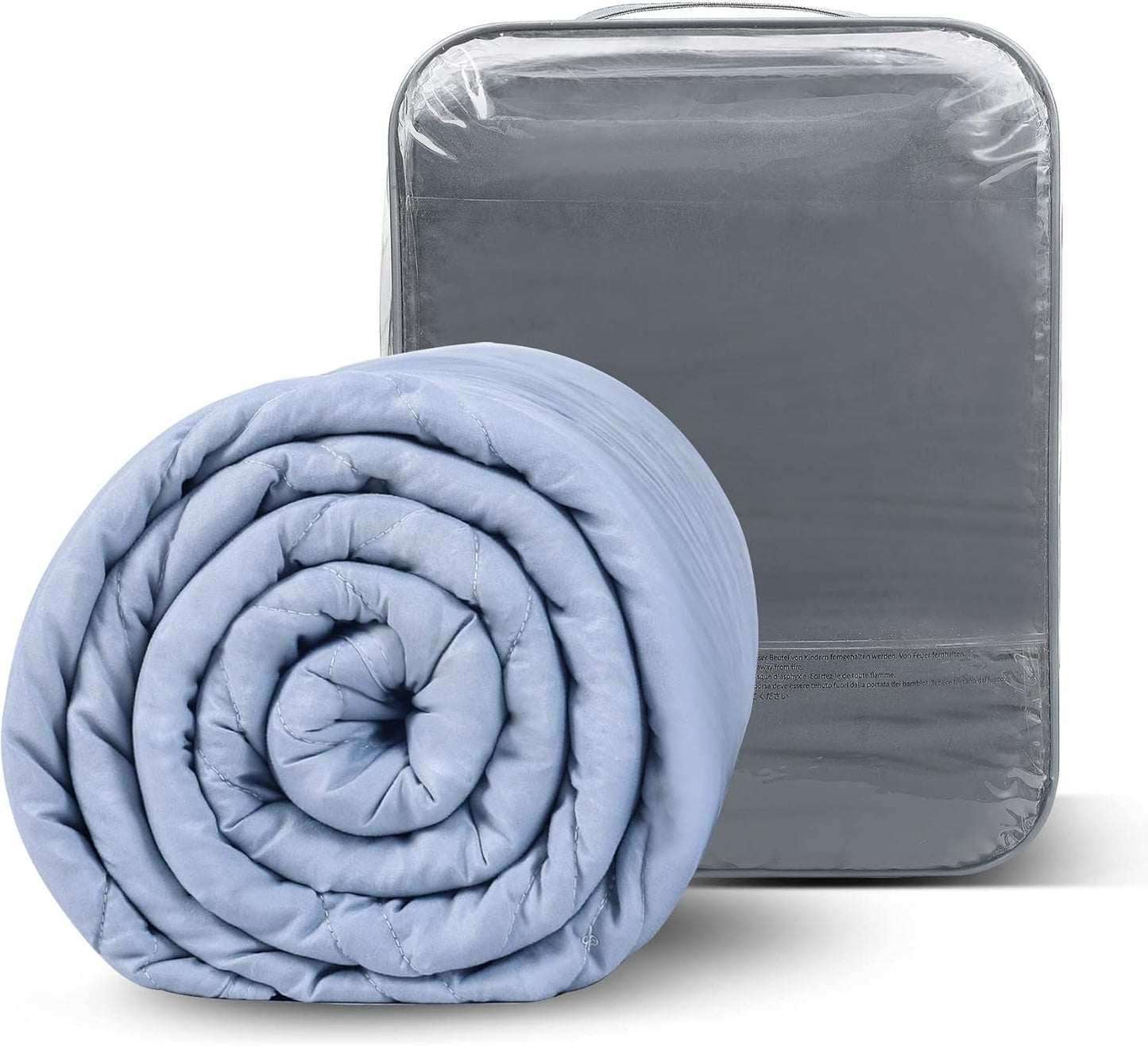 Winthome Tyngdfilt med Påslakan 150X205Cm 10,4Kg,Bekväm Tyngdfilt,Anti-stressterapifilt,Tung filt för djup sömn och bättre återhämtning,Tung filt för vuxna (grå) sängar och filtar Besuche den Gray Winythome 150x205 cm-10,4 kg