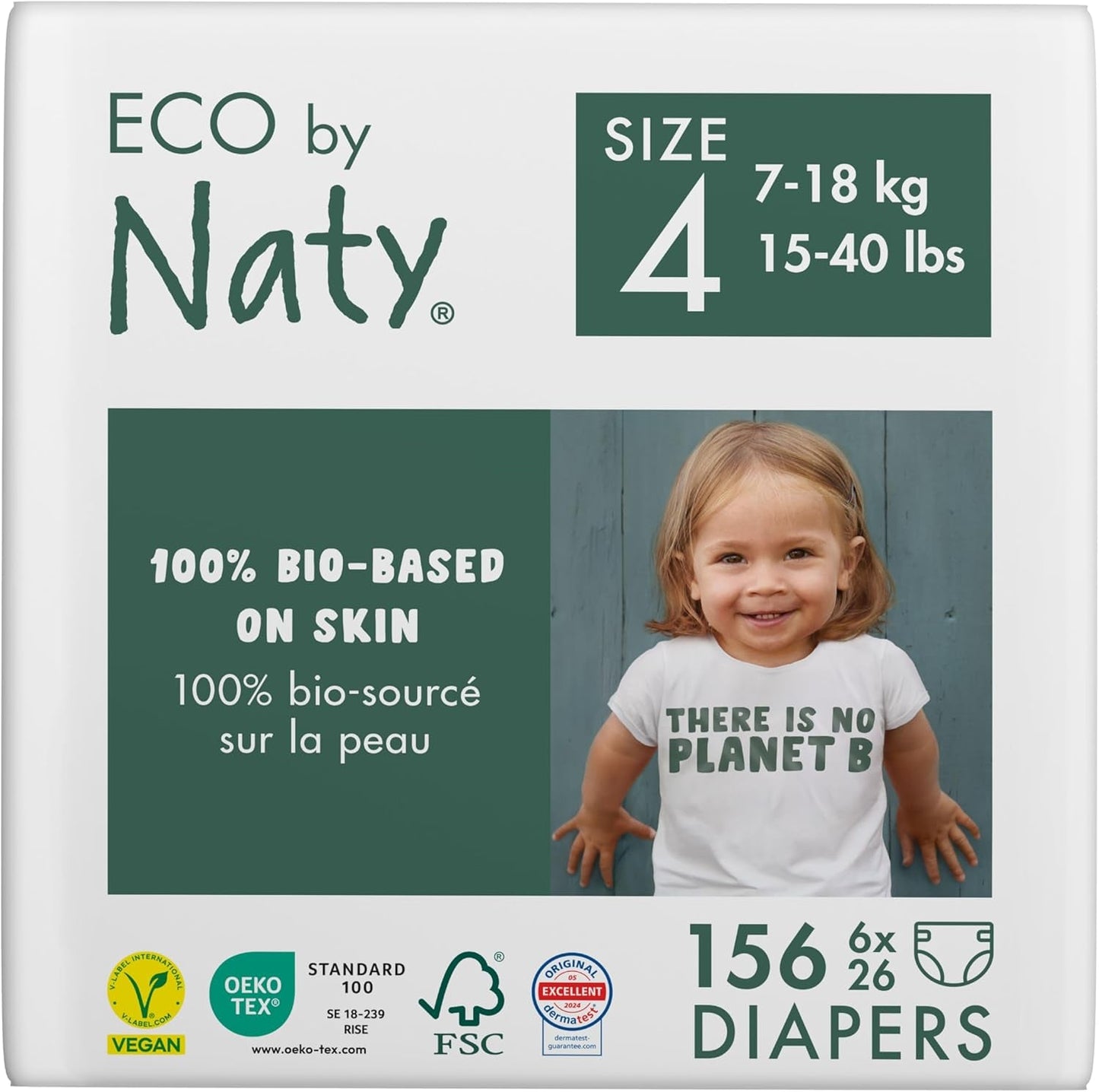 Eco-blöjor Eco från Naty Baby Eco-blöjor - ekologiska förstklassiga blöjor, miljövänliga, gjorda av växtbaserade material, idealiska för känslig babyhud (storlek 5 - 80 st)