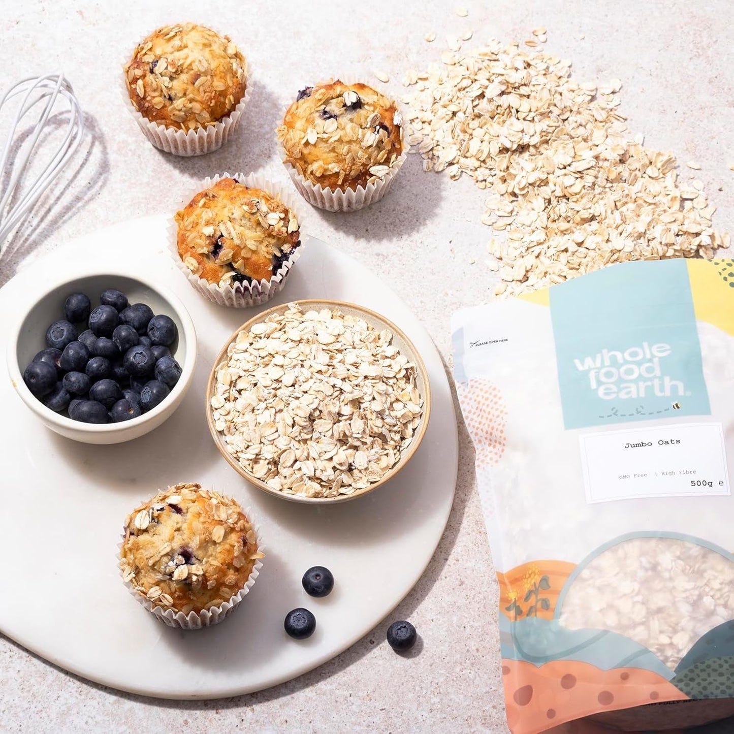 Wholefood Earth Jumbo Oatmeal - GMO fri - vegan - mjölkfri - utan tillsatt socker 2 kg