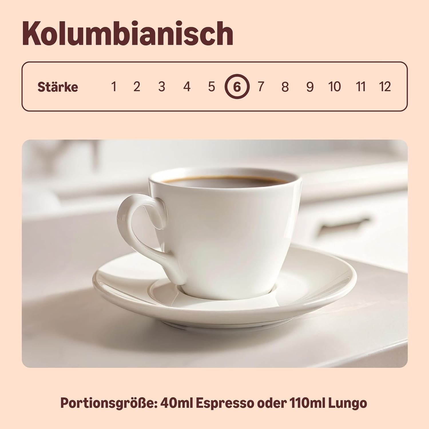 By Amazon Heimkompostierbare Kaffeekapseln, kompatibel med Nespresso, 100 % kolumbianischer Arabica, 20 Stück – Rainforest Alliance-zertifiziert