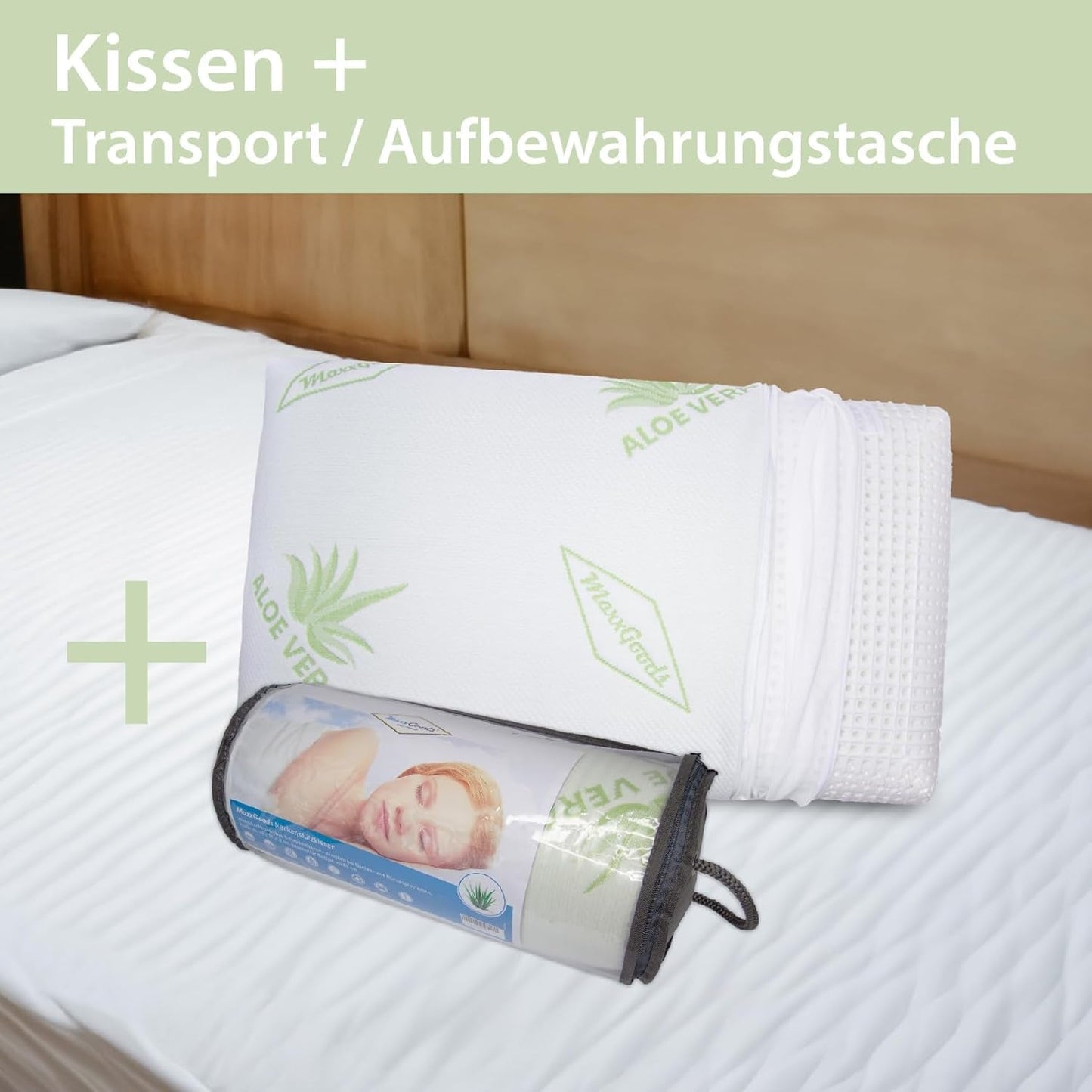 Maxxgoods ortopedisk kudde Visco Gel Foam Nackstödskudde med Aloe Vera skyddande överdrag och 100 % bomull Inneröverdrag - Kudde för mage, rygg och sidosömmar (42 cm x 70 cm x 12 cm) cervikala ortopediska kuddar Naty Shop