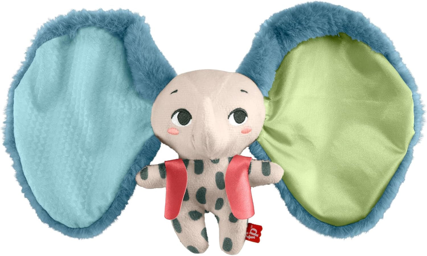 Fisher-Price Giant Ear Elephant - Bedårande mjuk plyschleksak med extra stora öron, gjord av 90 % återvunnen plast och FSC-certifierad förpackning, för bebisar från 3 månader och uppåt, HKD63 Bebe Naty Shop Elefant Toys
