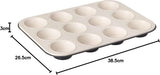Zenker 12 muffins, diameter Ø 7 cm CREME NOIR, Bakplåt för muffins med non-stick beläggning förstärkt med keramik Formar och bakplåtar Naty Shop