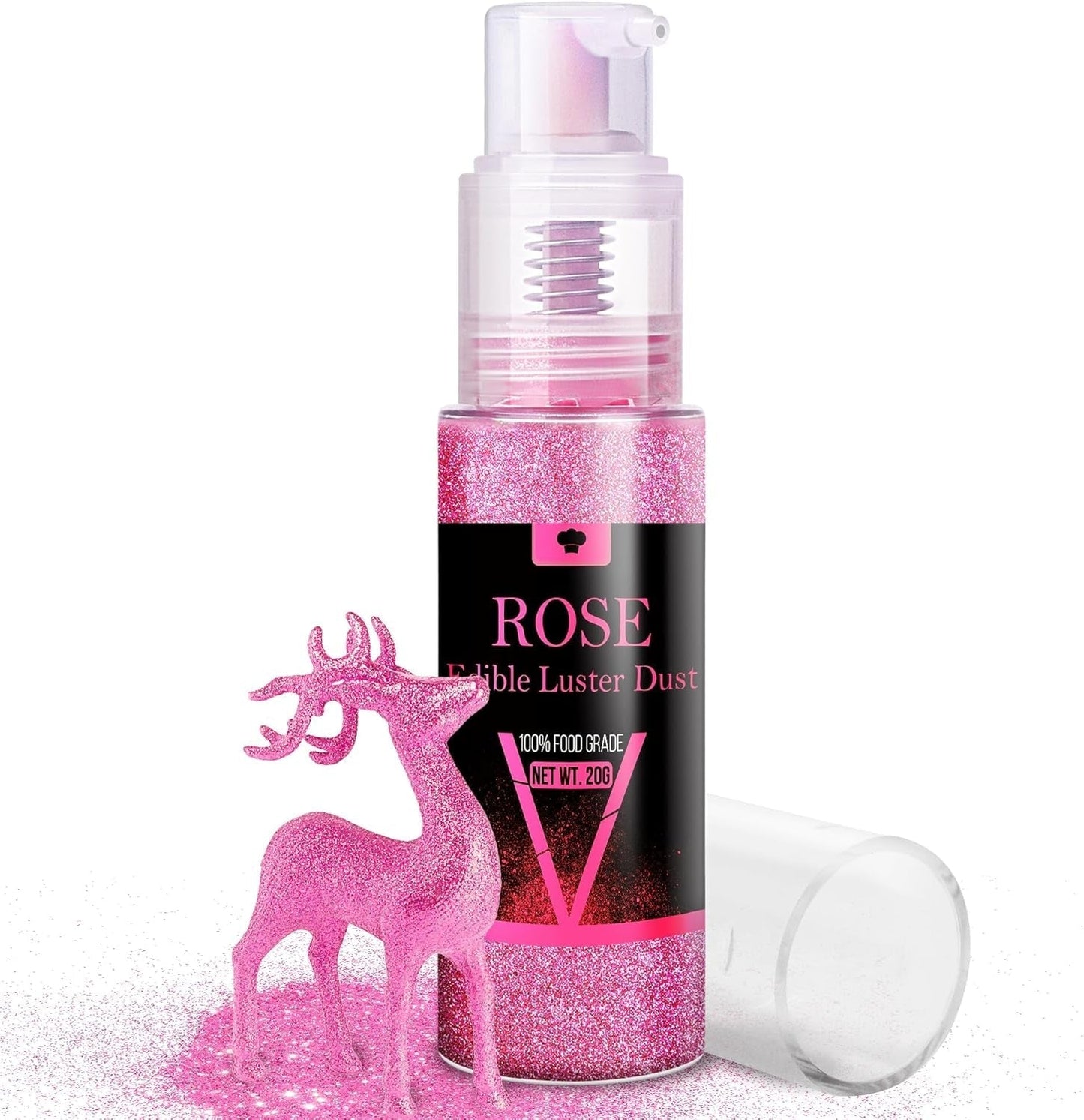 Ätbart glittersprayset - 20 g mat iriserande glitterdamm för drycker, champagne, kakor - ätbar metallisk matfärg för cocktails, vin, sprit, bakning, kakor