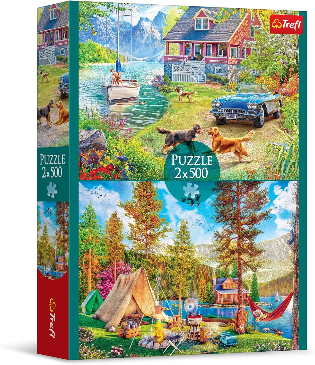 Trefl - 2In1 Puzzle: Summer Relaxation - 2 X 500 bitar - Set med två pussel, gör-det-själv, kreativ underhållning, för vuxna och barn 10+ Pussel Naty Shop Standardtitel