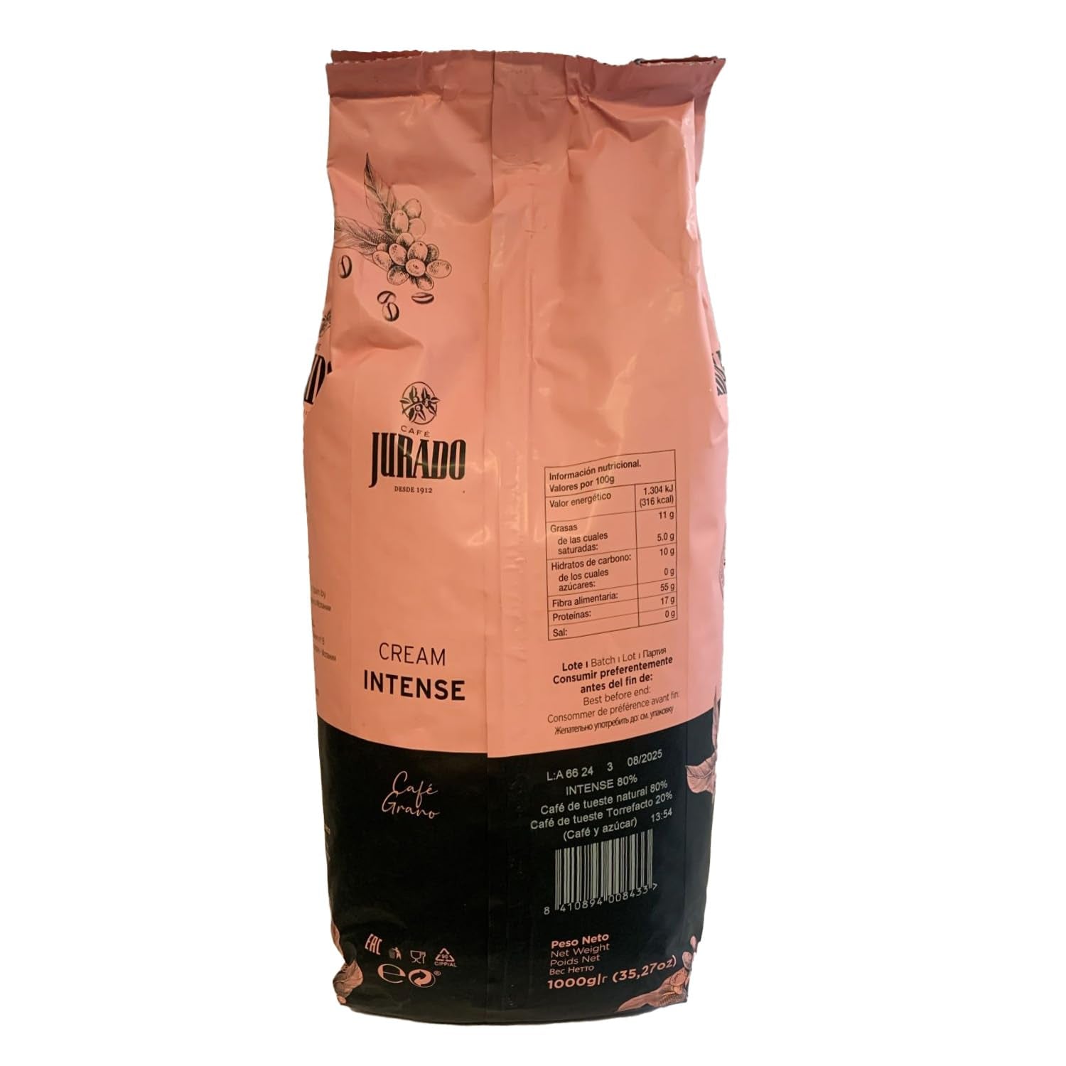 Malet spanskt kaffe / Café español mezcla - 3 x 1 kg