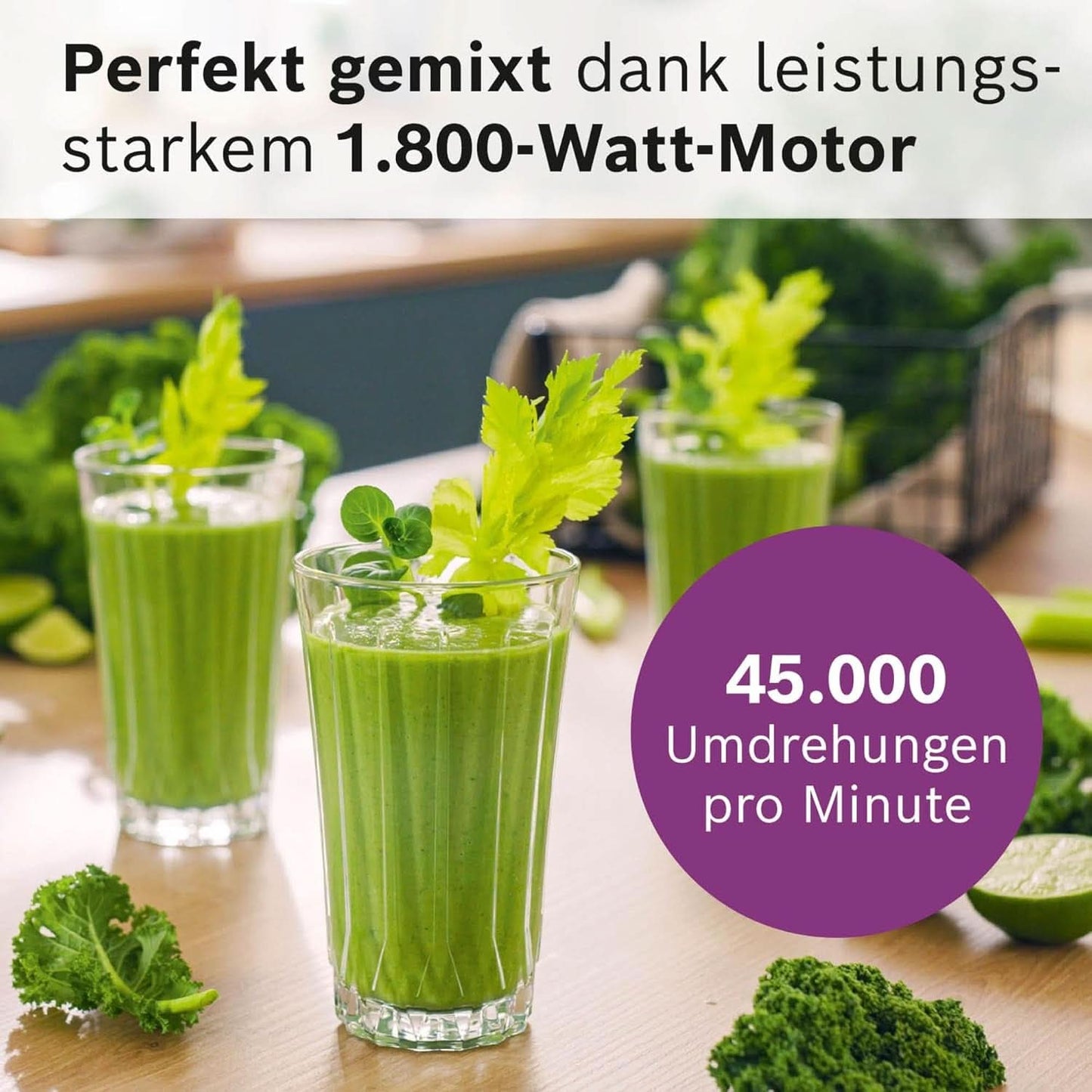 Highspeed-Standmixer Vitapower Serie 6 MMBD665B1, 45 000 U/Min, 6 Program Inkl Heiße Suppe & Reinigung, 2 L Mixbehälter, Stopfer, Spülmaschinenfeste Teile, Made in Europe, 1800W, Schwarz Kitchen Naty Shop