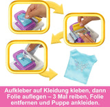 Barbie Fashion Boutique Playset - foliemönsterdocka, över 150 originalutseende, innehåller 2 blusar och 5 folielakan, klädställ och kreditkortsläsare, 3+, HKT78