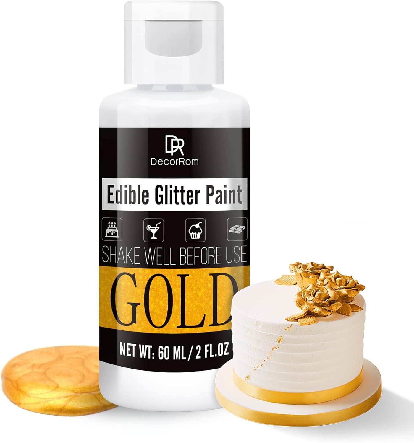 Ätbart flytande glitter - 6 färger metalliskt glitter matfärg för tårtdekorering, bakning, muffins - ätbart flytande glitter metalliskt pulver för gör-det-själv-kex, fondant, kakor