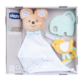 Chicco, My Sweet Doudou Baby presentset, mjukt DouDou filt, velournapp, präglad elefantbitring, presentidéer för nyfödda från 0 månader