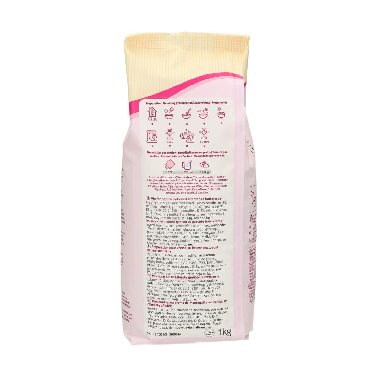 Funcakes Mix Für Buttercreme: Einfach Zu Berübenen, Cremig, Perfekt Zum Dekorieren, Abdecken Und Füllen Von Kuchen, Belag Auf Cupcakes, Halal., 1 Kg Mix för bakning och matlagning Naty Shop