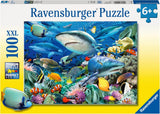 Ravensburger pussel för barn - 10951 Reef Of Sharks - Undervattensvärldspussel för barn från 6 år med 100 bitar i Xxl-format Pussel Naty Shop Single