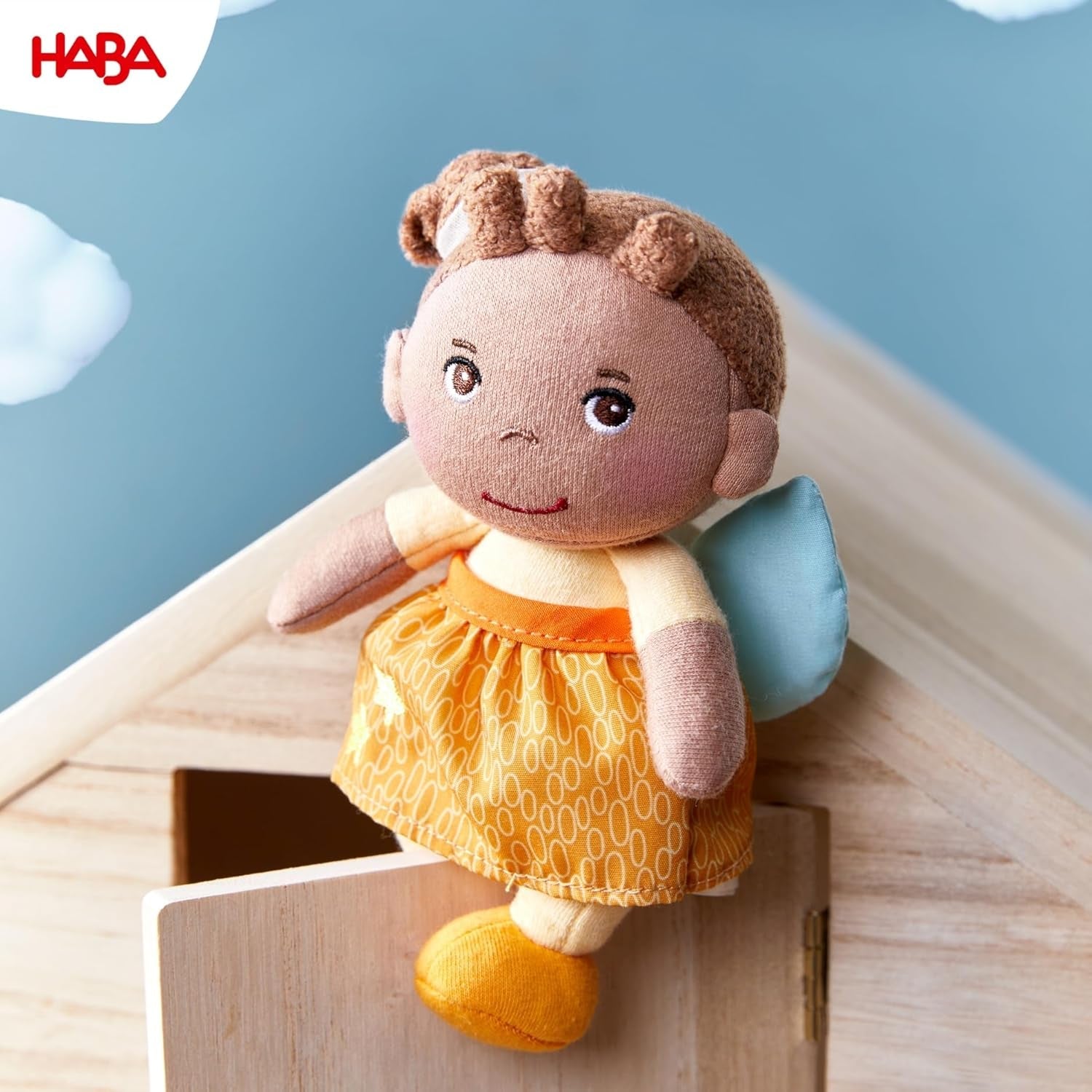 HABA Guardian Angel Holly - Docka i mjuk tyg (15 cm), perfekt välkomstpresent för spädbarn och småbarn - Tvättbar i 30 °C - 2011871001