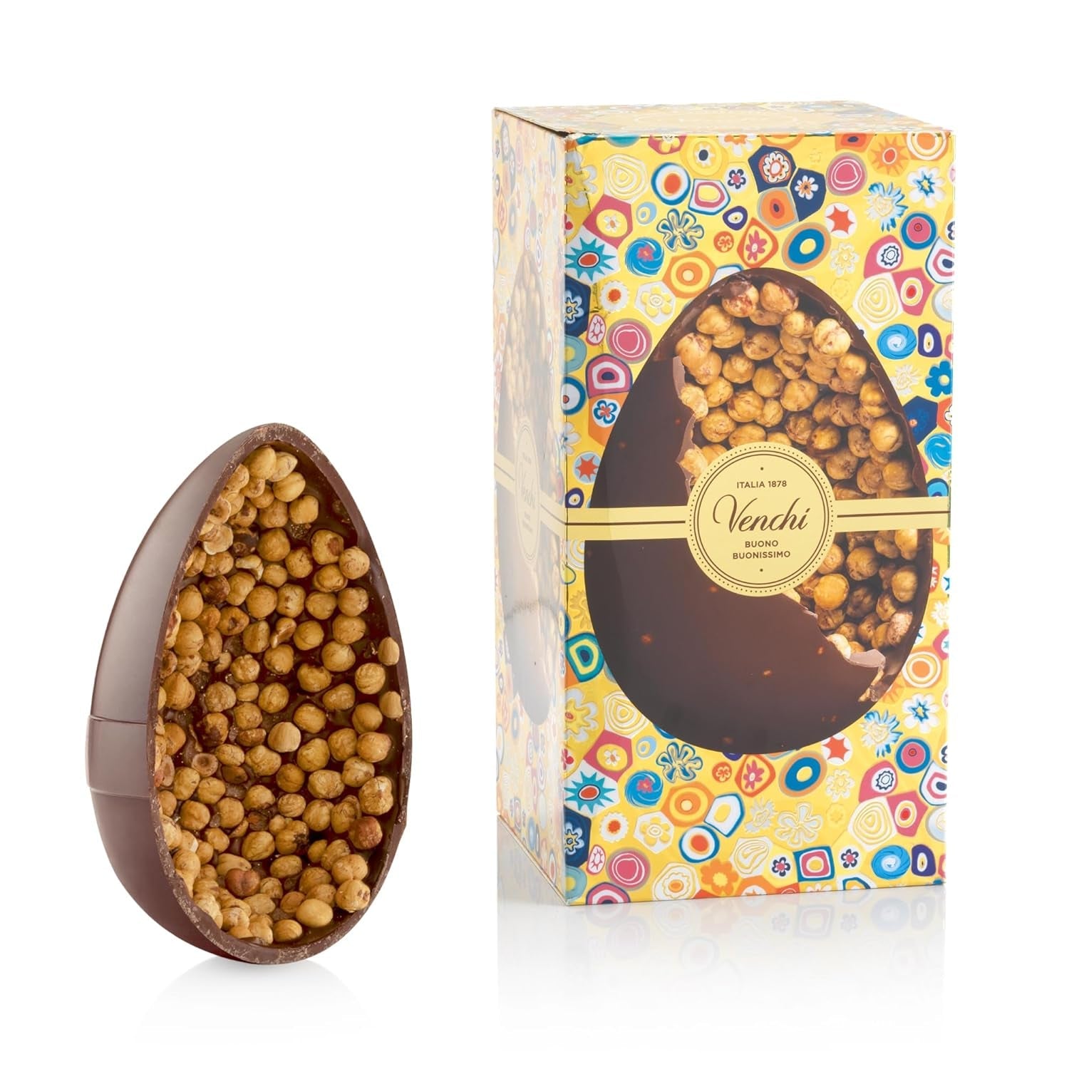 Venchi - Chokladägg, pistagesmak, med hel pistage, med överraskning, glutenfri, 500g, påskkollektion, presentidé