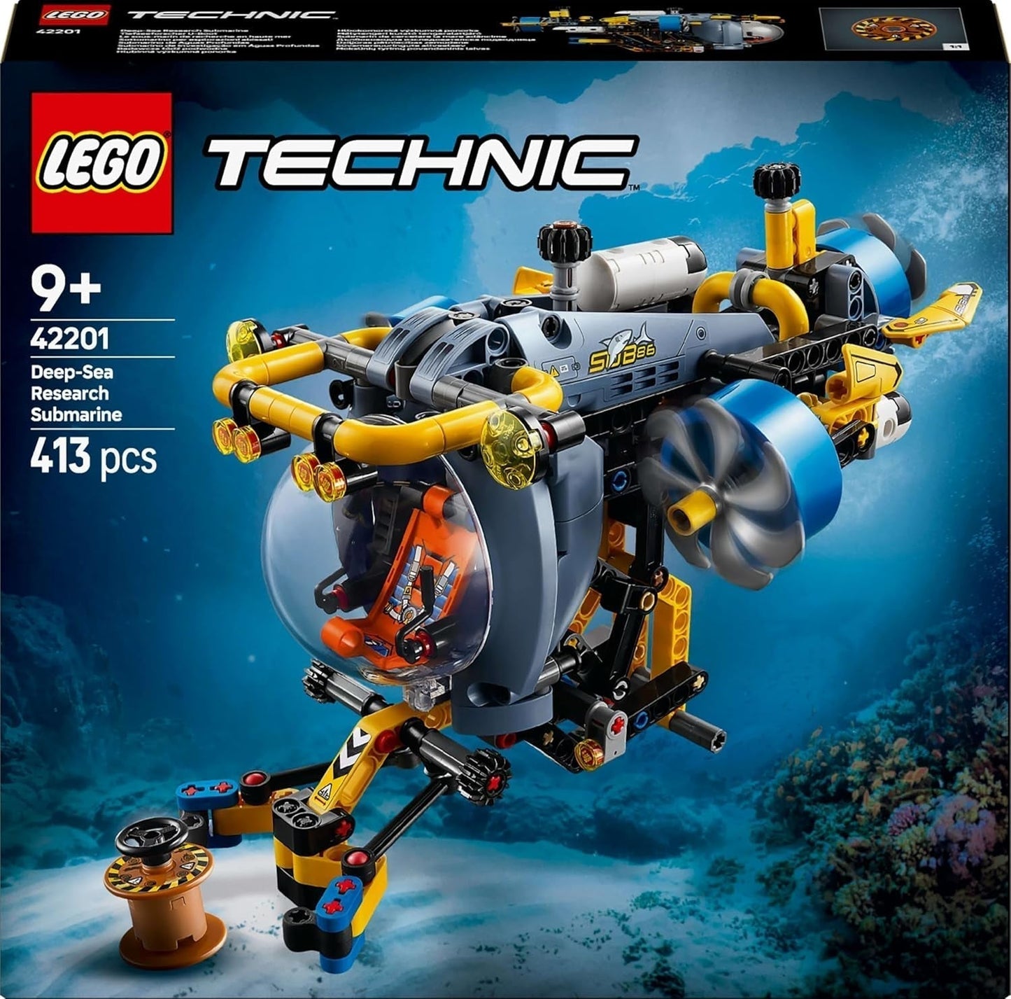 LEGO Technic Deep Sea Explorer Ubåtsbyggande leksak för barn 9 år gamla pojkar och flickor Kreativa födelsedagspresentidéer Byggbart fordon med roterande propellrar 42201 Byggset Besuche den LEGO-Store
