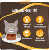 MjAMjAM - Premium våtfoder för katter - Panna Gatto - mör kyckling med en ädel topping, förpackning om 12 (2x80g), spannmålsfri