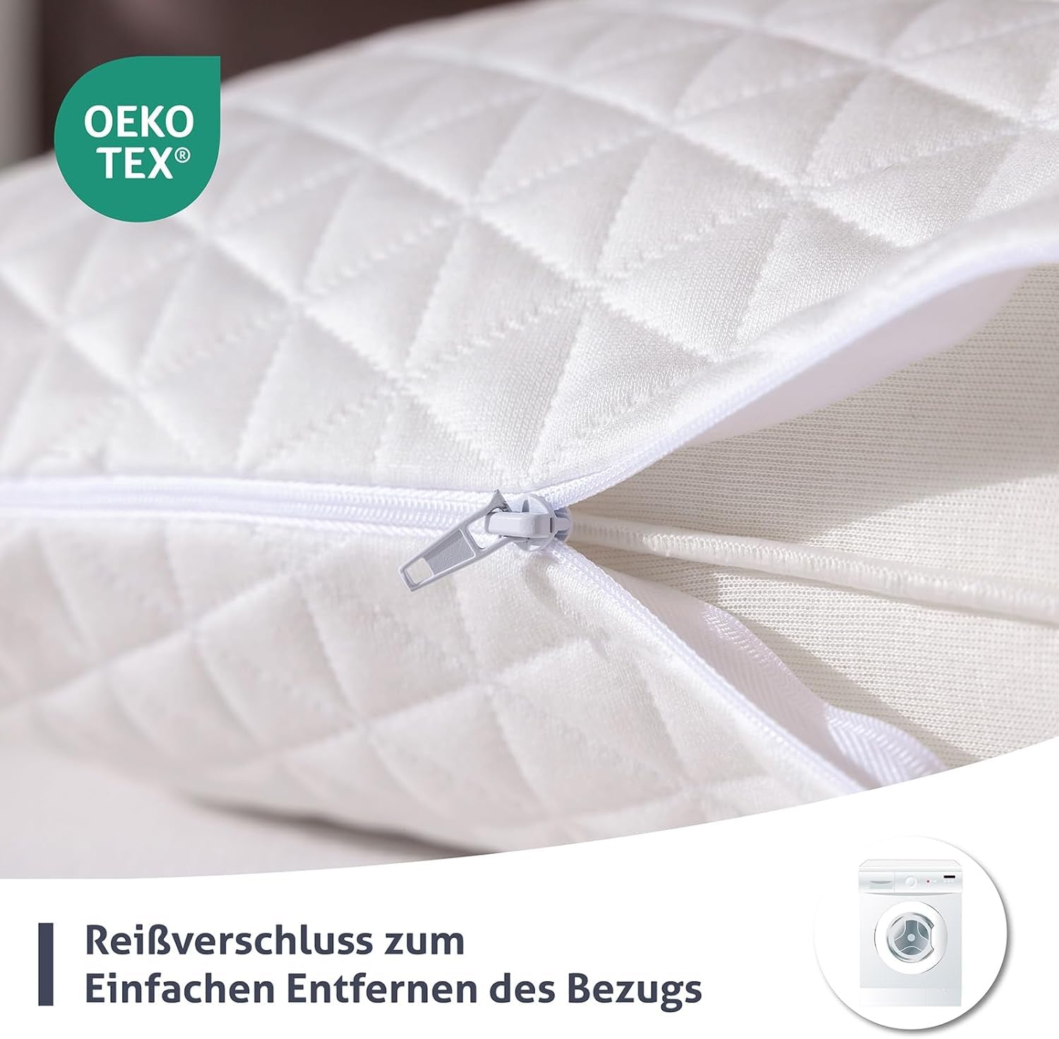 EGO HOME memory foam kudde 40x80 cm med strimlat memory foam - Andas, ergonomisk nackstödskudde för sido-, rygg- eller magslipare - Oeko-Tex certifierad - Tvättbart fodral