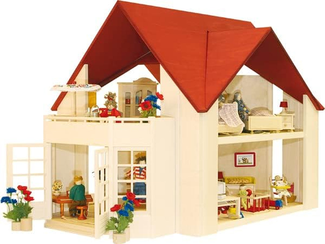 Rülke träleksak 23112 Dockhem, träfärger, röda Dockhus Naty Shop Standardtitel