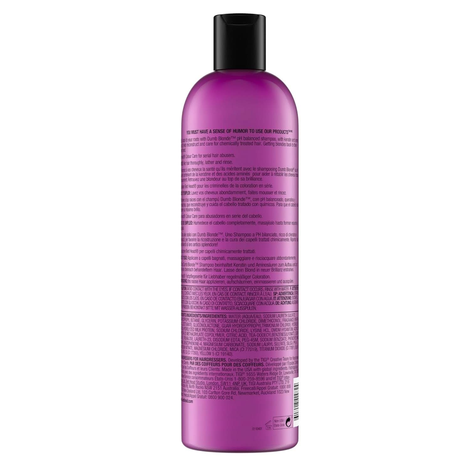 Bed Head av TIGI Dumb Blonde, schampo för kemiskt behandlat hår, 750 ml Dusch och bad Naty Shop