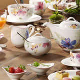 Villeroy & Boch Mariefleur Gris Basic sockerskål, premiumporslin, vit/flerfärgad