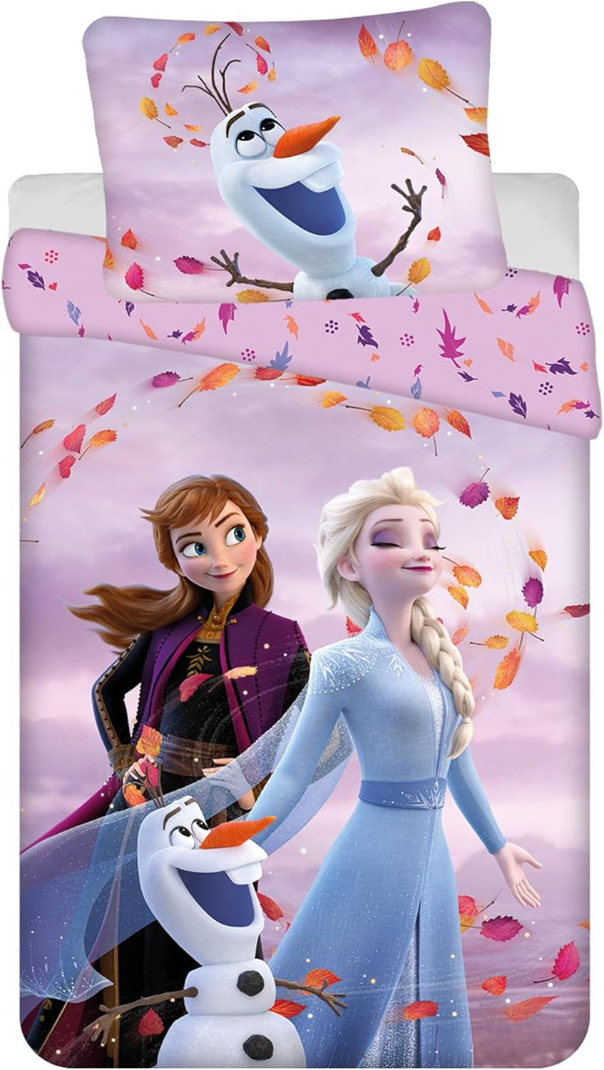 Frozen Kinderbettwäsche Set Bettbezug 140X200 + Kopfkissenbezug 70X90 Aus Baumwolle Öko-Tex Standard Für Mädchen Frozen Eiskönigin Anna ELSA Olaf Naty Shop Standardtitel