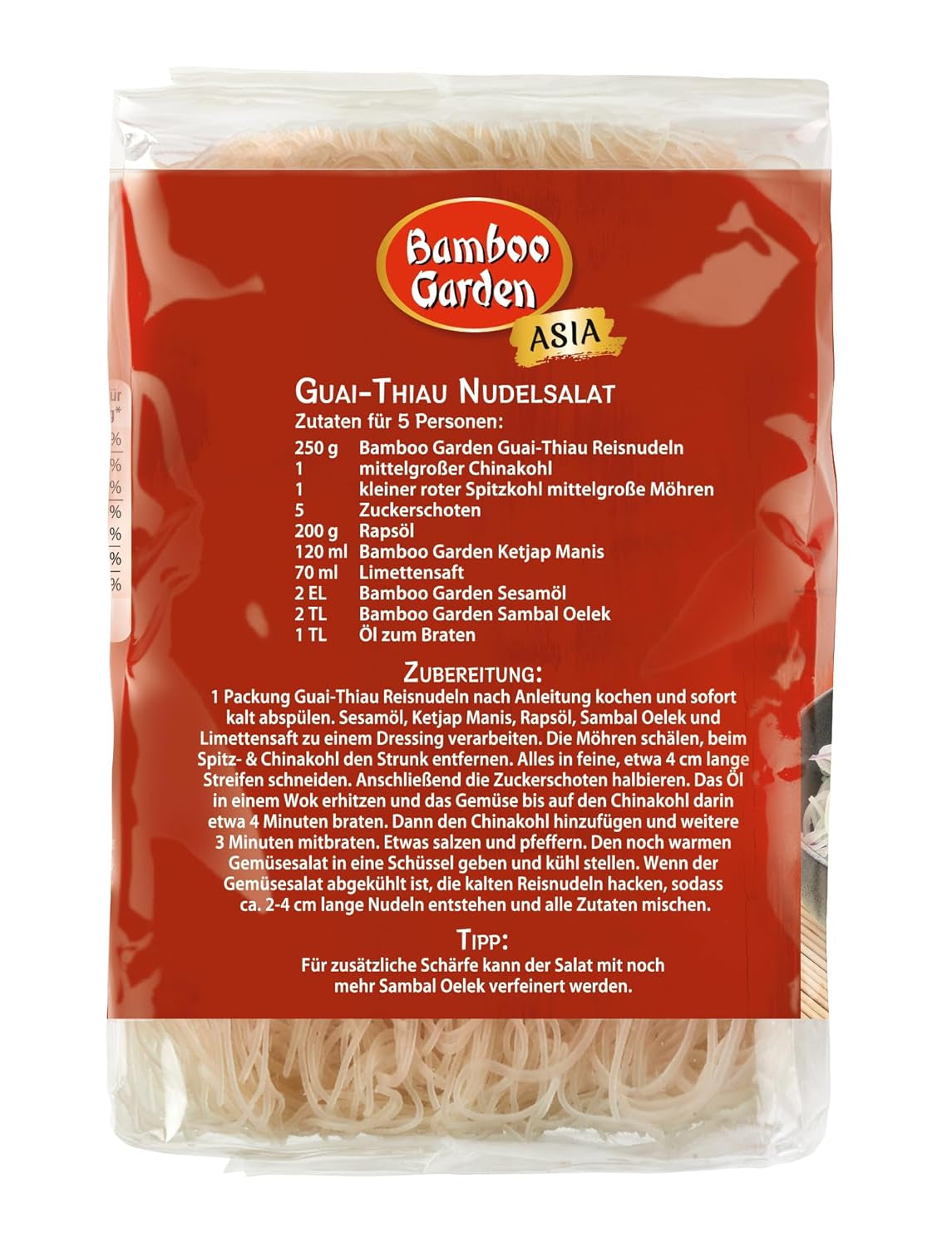 Bamboo Garden Guai Thiau risnudlar 250 g (förpackningsdesign kan variera)