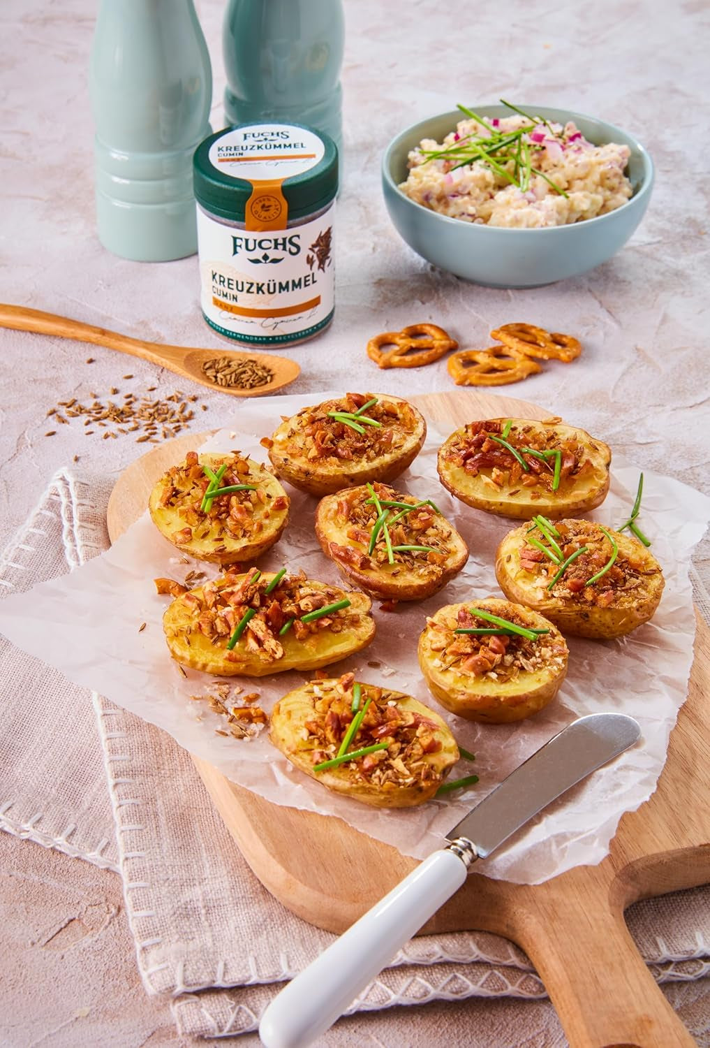 Fuchs Gewürze - Kreuzkümmel ganz - orientalisch-nussige Note für Falafel und Linsengerichte - naturliga ingredienser - 60 g i wiederverwendbarer, recyclebarer Dos