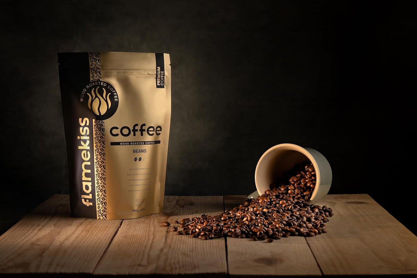 Kaffebönor 250g – Högkvalitativa Arabica och Robusta espressobönor, handrostade i trä, för den fylliga och aromatiska smaken av kaffebönor
