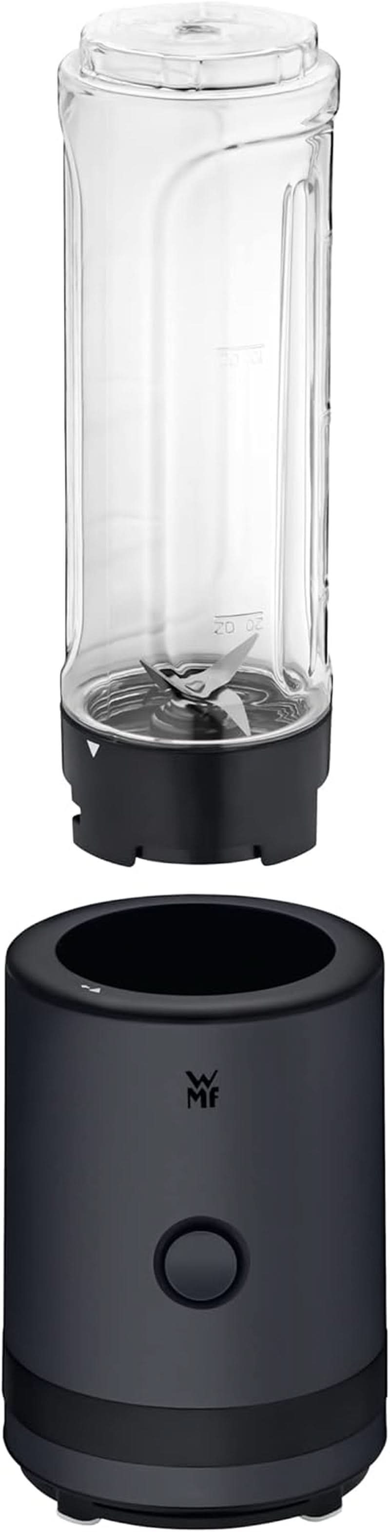WMF Küchenminis Smoothie-To-Go, Mini Standmixer Mit Zwei Mix-/Trinkbehältern 0.6L, Mixer Hochleistungsmixer 300 W, Edelstahl Matt, Schwarz Kitchen Naty Shop