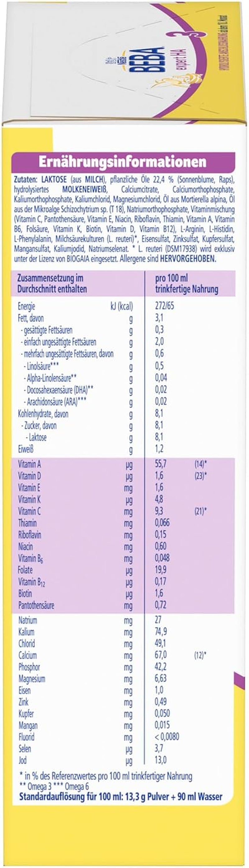 BEBA expert HA 3 Hydrolyserad fortsättningsformel, från 10 månader, 1 förpackning (1 x 550 g)