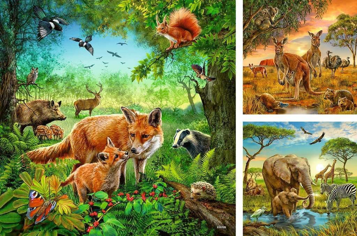 Ravensburger Pussel för barn - 09330 Animals of the Earth - Pussel för barn från 5 år, med 3X49 bitar Puzzle Naty Shop