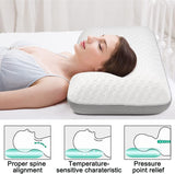 Fityou Memory Foam Kudde Nackstödskudde Ergonomisk sovkudde Kylkudde Dubbelsidig design Tvättbart kuddfodral (67,5X40X13Cm) Cervikala ortopediska kuddar Naty Shop