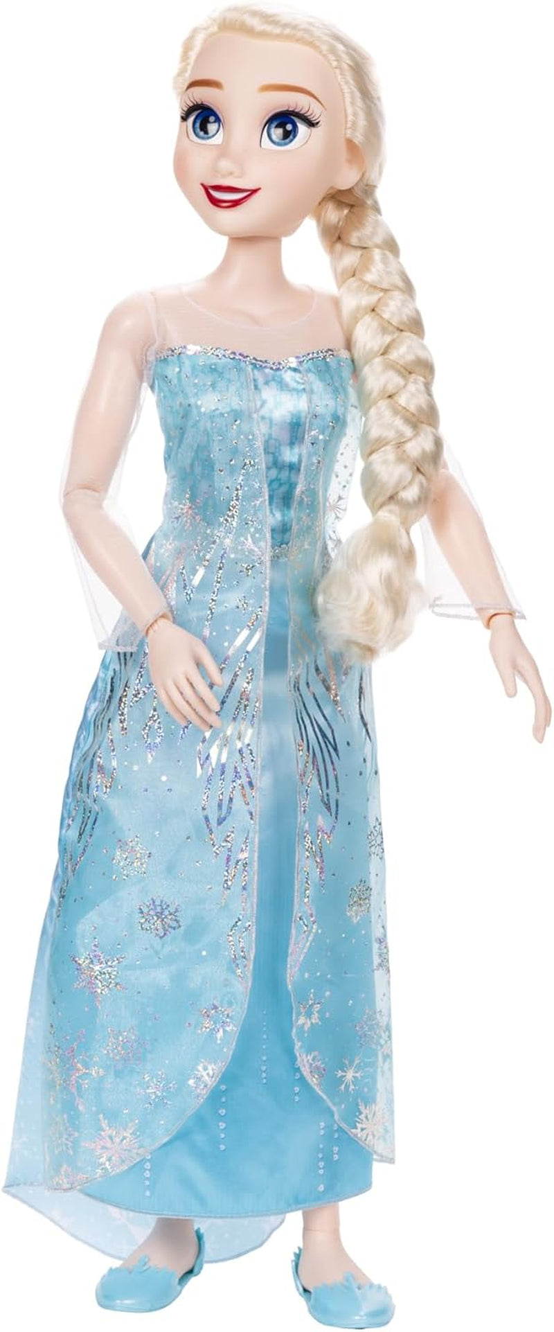 Disney Frozen Playdate Elsa Giant Doll 80 cm av Jakks Pacific Helledad docka med 11 artikulationspunkter Inkluderar hårborste och tillbehör