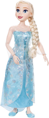 Disney Frozen Playdate Elsa Giant Doll 80 cm av Jakks Pacific Helledad docka med 11 artikulationspunkter Inkluderar hårborste och tillbehör